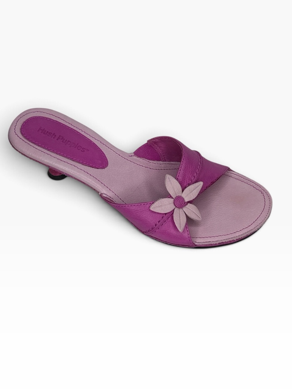 Hush Puppies Pink Floral Slip-On Kitten Heel Mule